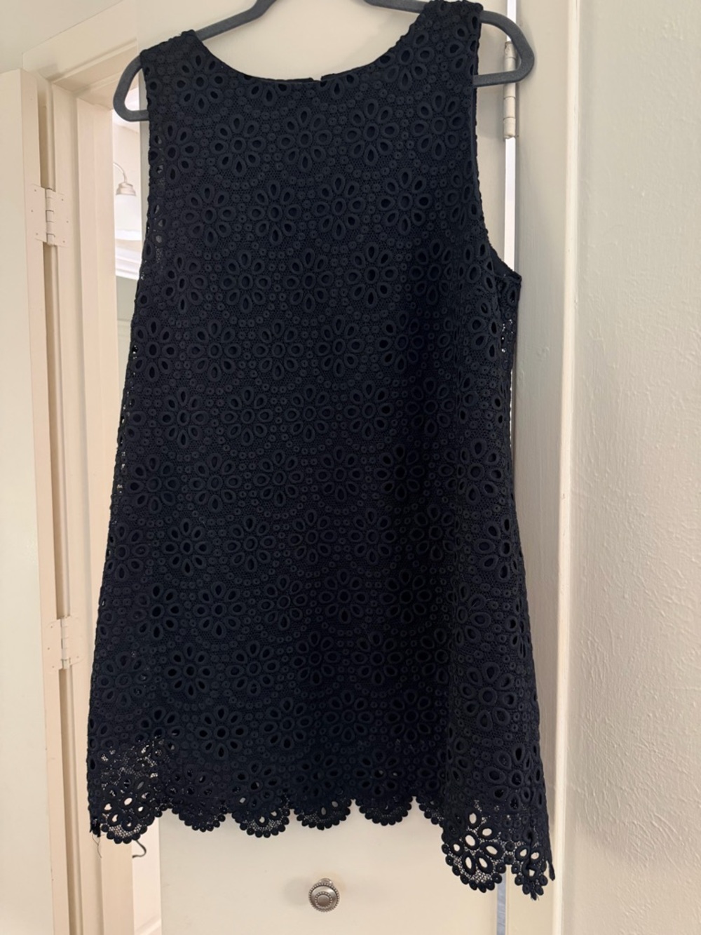 Hill House Navy Blue Eyelet Lace Mini Dress